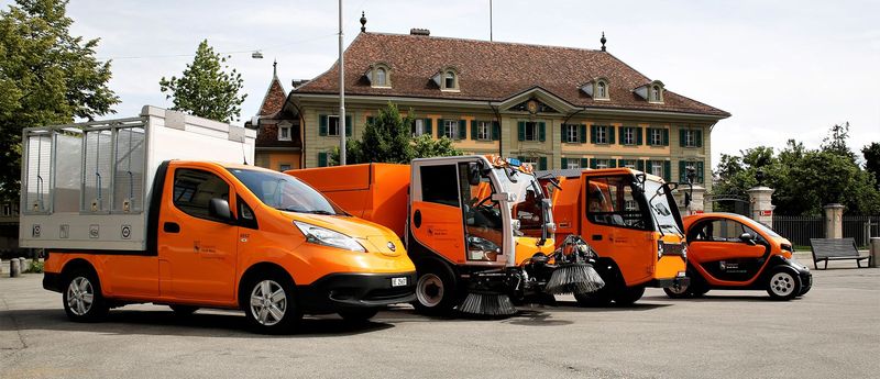 Fahrzeuge Tiefbauamt Stadt Bern mit Elektroantrieb